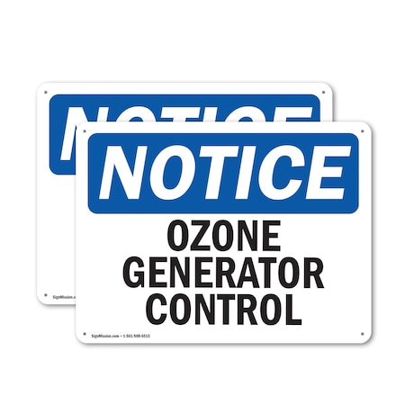 Signmission Ozone Generator Control, 14 in W x Rectangle, Aluminum OS-2PACK-NS-A-1014-L-17101